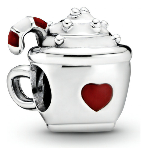 Charm Cacao Y Bastón De Caramelo Color Plata