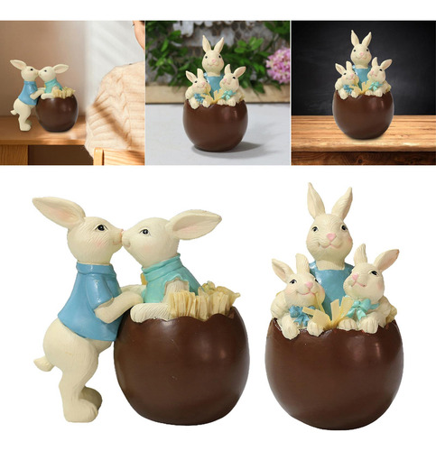 Estatua De Conejo, Figuritas En Miniatura De De Pascua Para