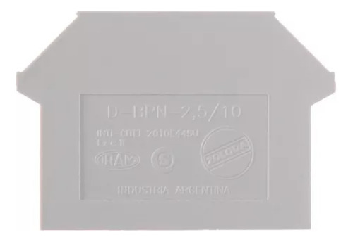 Tapa D-bpn Para Bornes Bpn 2,5 -04 -06 -10 Gris Zoloda X 10u