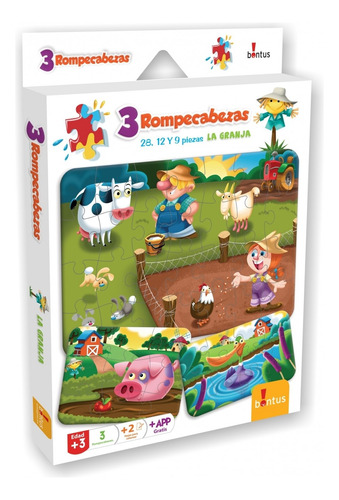 Rompecabezas La Granja 3 En 1 Puzzles Bontus 725