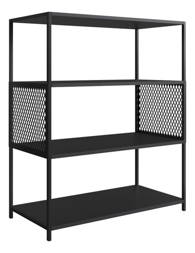 Estante Estilo Industrial 94 Cm Com Tela P1024 Preto Pp