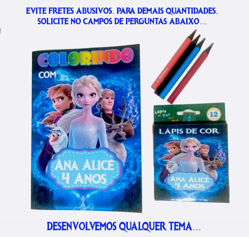 45 Livros De Colorir Com Lápis Frozen 2 - Tam. Grande