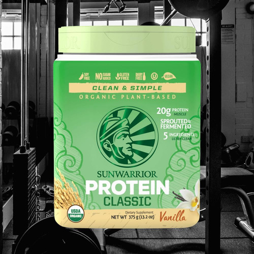 Sunwarrior Protein Classic Proteina Vegetal Org 375 Grs Sabor Vainilla