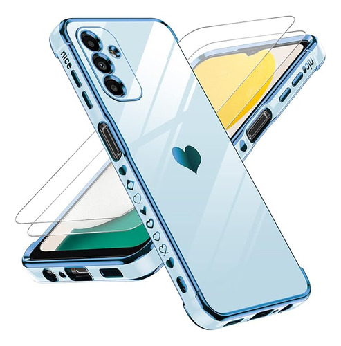 Funda Para Samsung A13 + 2 Vidrios Protectores Celeste