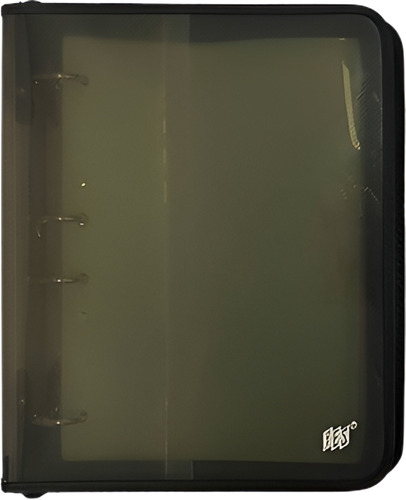 Fichário 4 Argolas B5 Colegial Com Zíper Cristal/fumê Yes Cor Fumé