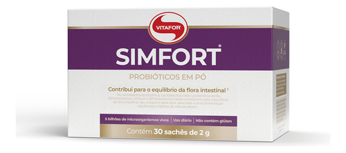 Simfort 30 Sachês Probiótico Da Vitafor - Floral Intestinal