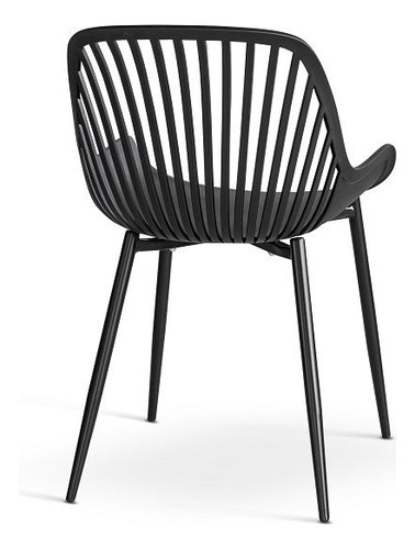 Set De 4 Sillas De Plastico Comedor Modernas Cassias Tino Liso Negro Negro