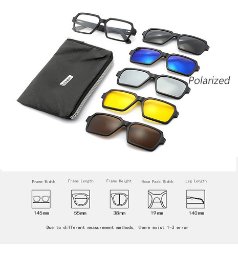 Imagen 2 de 10 de Lentes Oftalmológicos 5 Micas Intercambiables Mod 2336a