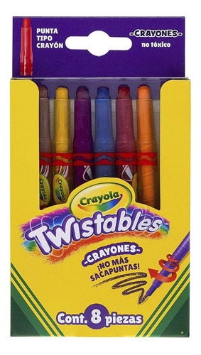 8 Mini Crayones Twistables Colores Intensos Escolar Crayola