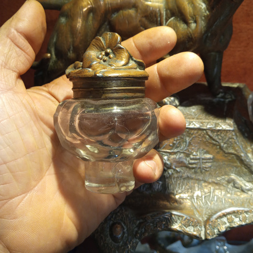 Escribania Antigua Artnouveau Figura Tigre Tintero Estatuill (Usado)