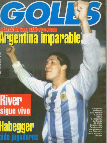 Revista Goles Nro. 1779 * Argentina * Simeone * 1993