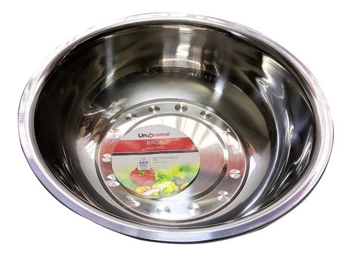 4 Bacia Em Aço Inox Reforçada Para Alimentos E Saladas 40cm