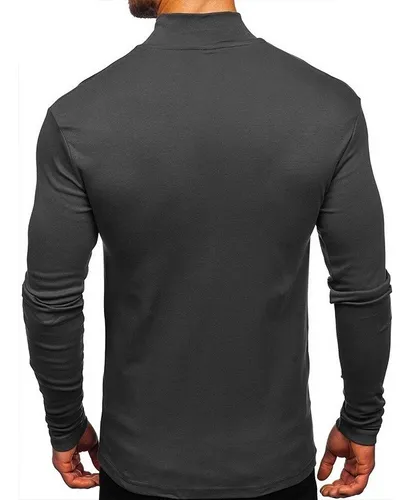 Camiseta Térmica De Manga Larga Y Cuello Alto Para Hombre