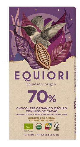 Chocolate Equiori 70% & Nibs