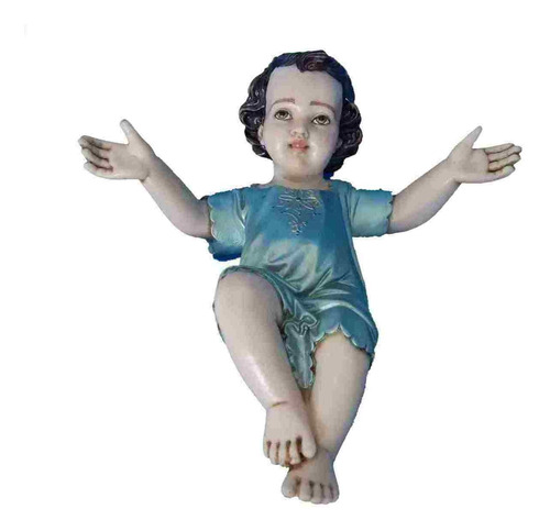 Imagem 2 de 3 de Menino Jesus Pintura Luxo Em Resina Com 30 Cm