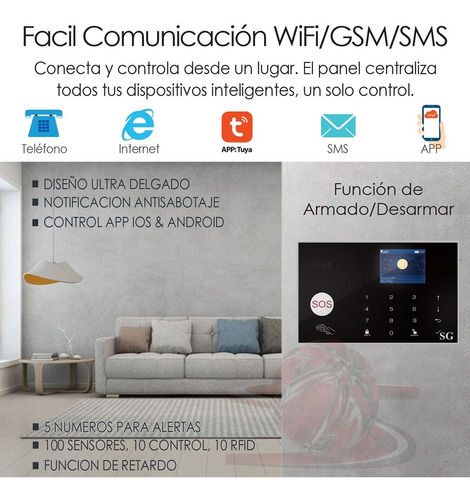 Alarma Wifi Gsm Telefono Control App Seguridad Inalambrica Alerta Celular Kit Sensores Sistema Vecinal Casa Negocio