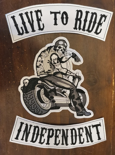 Parches Bordados Biker Motorcycles Motoskull Live To Ride