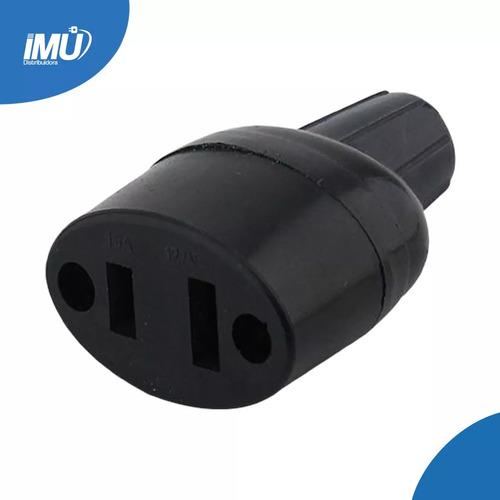 Clavija Contacto Oval Polarizado Hule Pvc Negro 127v 2457