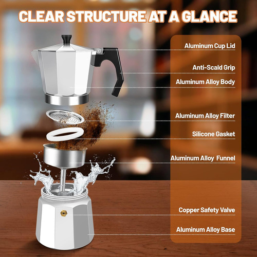Estufa De Aluminio Para Café Expreso 14 Tazas - 700 Ml