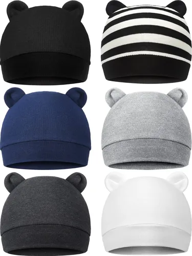 Pack De 3 Gorros De Invierno Para Bebé Con Orejas De Oso - Tejido Suave De Acrílico, Doble Capa, Para Niños Y Niñas