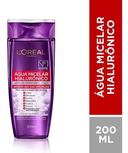 Água Micelar Hialurônico Facial 200ml L'oréal Paris Tipo de pele Normal