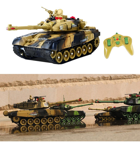 13 Rc Tanque De Modelo De Coche Con Luz De Sonido Marrón