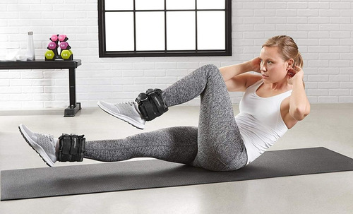 Imagen 3 de 7 de Tobilleras C Peso 2kg X Uni Reforzadas Regulables Fitnessgym