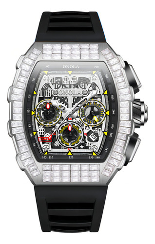 Relojes Mecánicos Automáticos Onola Diamond Color De La Correa Negro