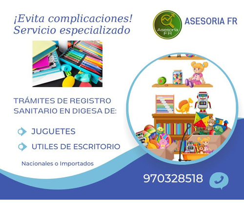 Tramite De Registro Sanitario De Juguetes Y Utiles De Escrit