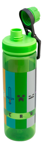 Botella De Plástico Para Agua Personajes Animados 600 Ml Color Minecraft
