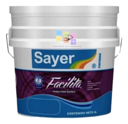 Pintura Vinilica Lavable Blanco Acrilica Sayer Facilita 4l