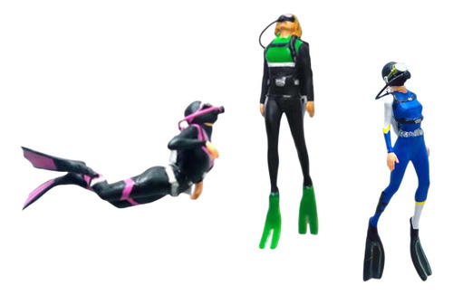 Figuras De Buceo A Escala 1/64, Personas Pequeñas Para