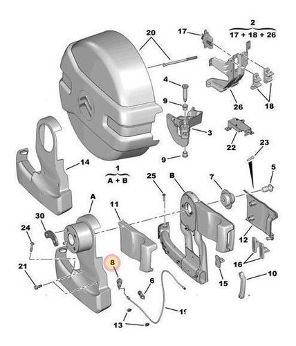 Guia Soporte De Rueda Auxilio Original C3 Aircross Picasso