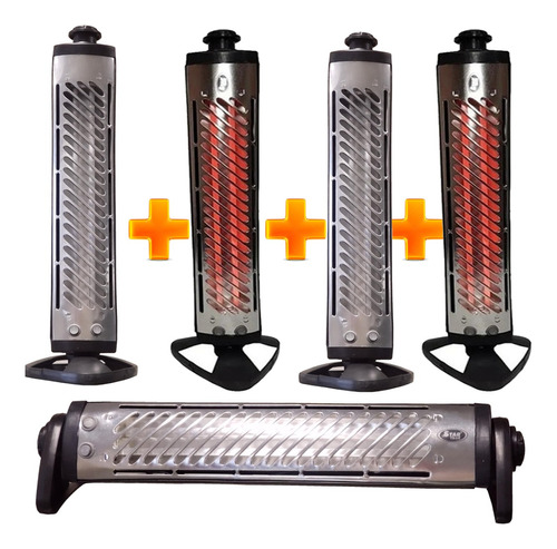 Combo 4 Estufas De Cuarzo 2 Velas Calefactor 1200w  2 En 1