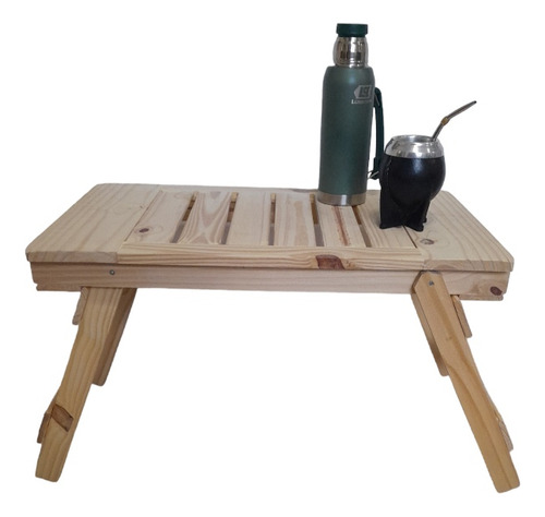 Mesa Mesita Plegable Madera Portátil Camping Multiuso 