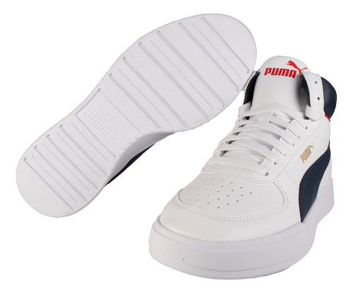 Imagen 4 de 4 de Tenis Puma Caven Mid Caballero Blanco/azul Mod.38584303 Orig
