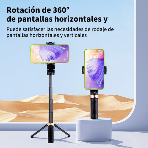Tripie Celular Selfie Stick Bluetooth Control Remoto Con Luz