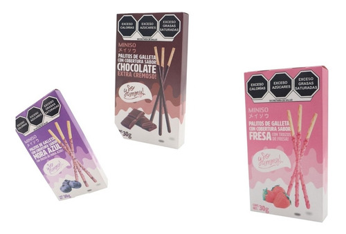 Imagen 1 de 1 de Palitos De Galleta Cubiertos Con Crema 30g Set 3 Packs