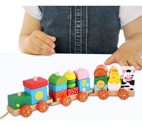 Juguete De Tren Apilable Juego De Tren Remolques De Animales