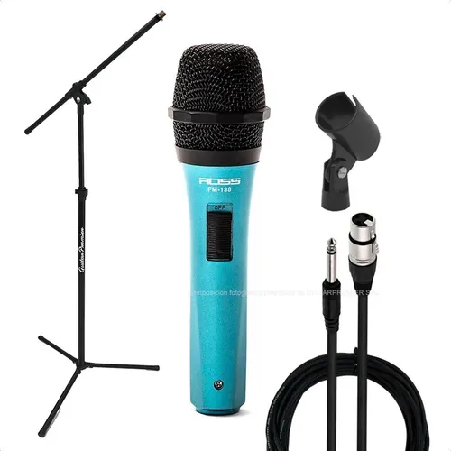 comprar Microfono Dinamico + Pie + Pipeta + Cable Combo Envio Gratis