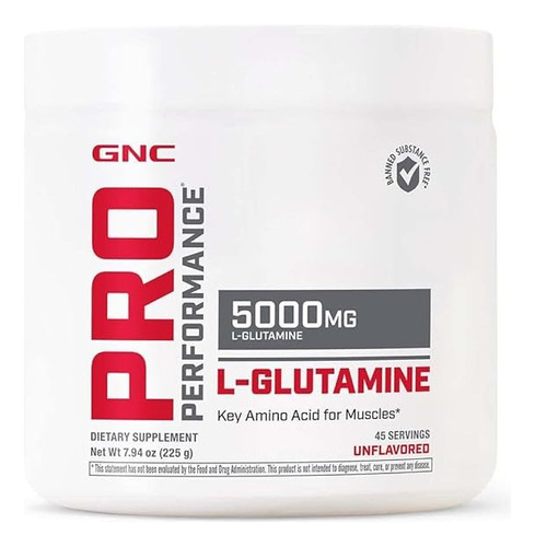 Gnc Pro Performance L-glutamine En Polvo 5000mg 225g