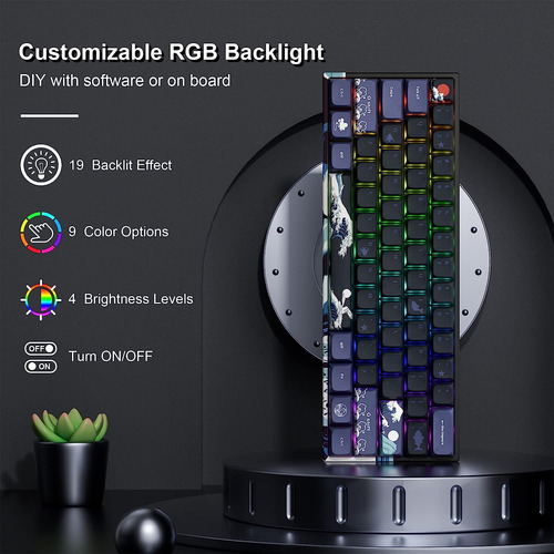 Teclado Videojuegos Mecánico Al 60% Inalámbrico Mac Windows