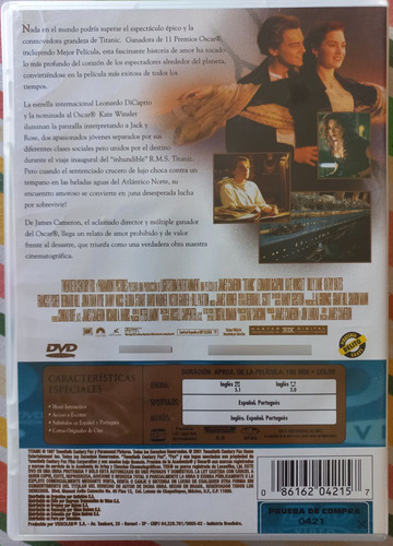 Titanic Película Original En Dvd (Usado)