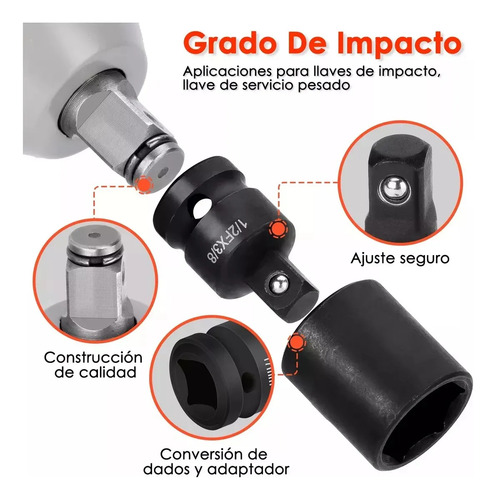 Juego Adaptadores Para Dados Y Llaves De Impacto 8 Piezas,juego De Dados,adaptadores Para Taladro,dados Herramienta,dados De Impacto,adaptador De Brocas Hexagonal Para Taladro,1/4 /3/8 /1/2 /3/4 /1