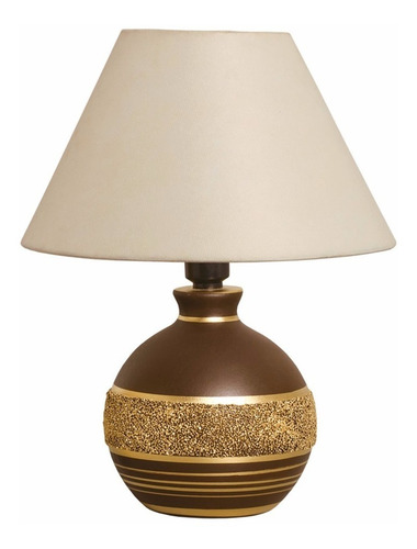 Oferta!! Abajur Bivolt Decorativo Para Sala Marrom E Dourado