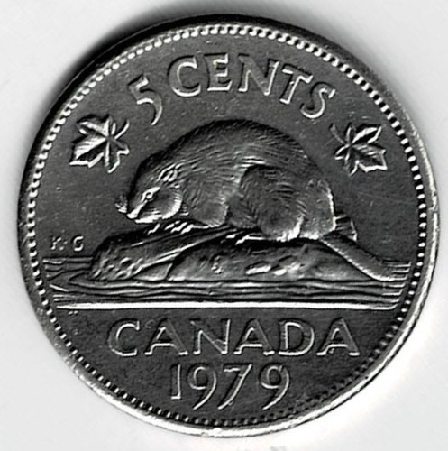 Moneda  De  Canadá  5  Cents  1979