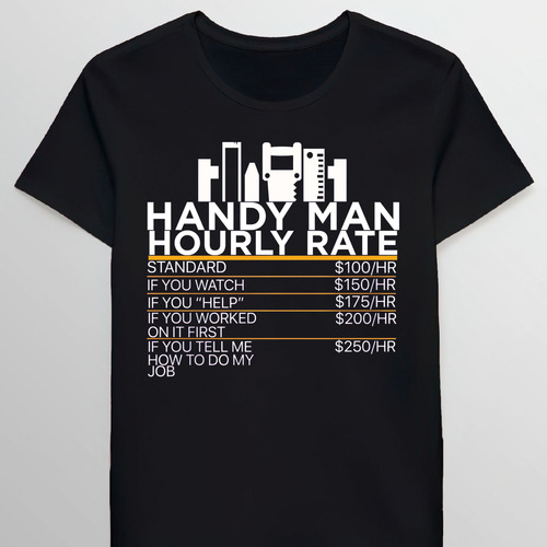 Remera Handy Man Funny Hourly Rate 62919707