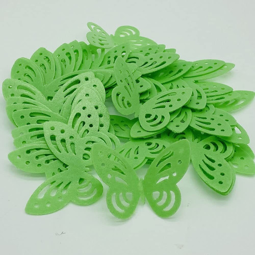 Oblea Comestible De Papel De Mariposa Verde Para Cupcakes, 5