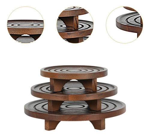 3x Soporte De Plantas De Madera Soporte De Bote De Flores