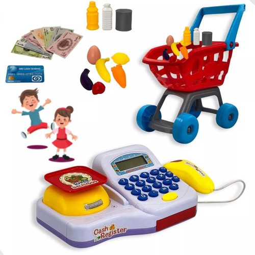 Caixa Registradora Carrinho De Compras Infantil E Acessórios